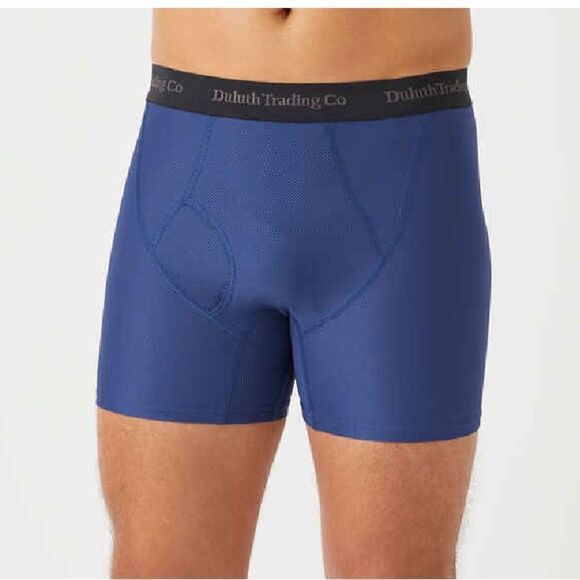 Duluth Trading Co Go Buck Naked Performance Boxer Briefs Blue M NWT IN PKG - Picture 2 of 7